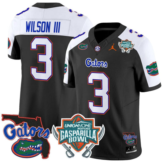 Eugene Wilson III Jersey #3 Florida Gators 2025 Gasparilla Bowl Patch Black Alternate by My Store