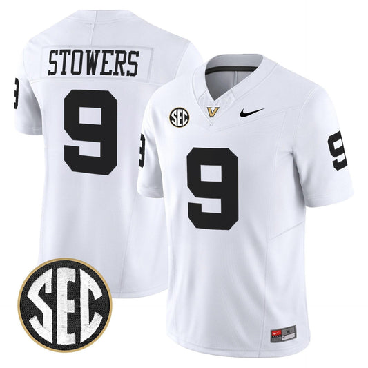 Eli Stowers Jersey #9 Vanderbilt Commodores 2025 Limited Stitched White by My Store