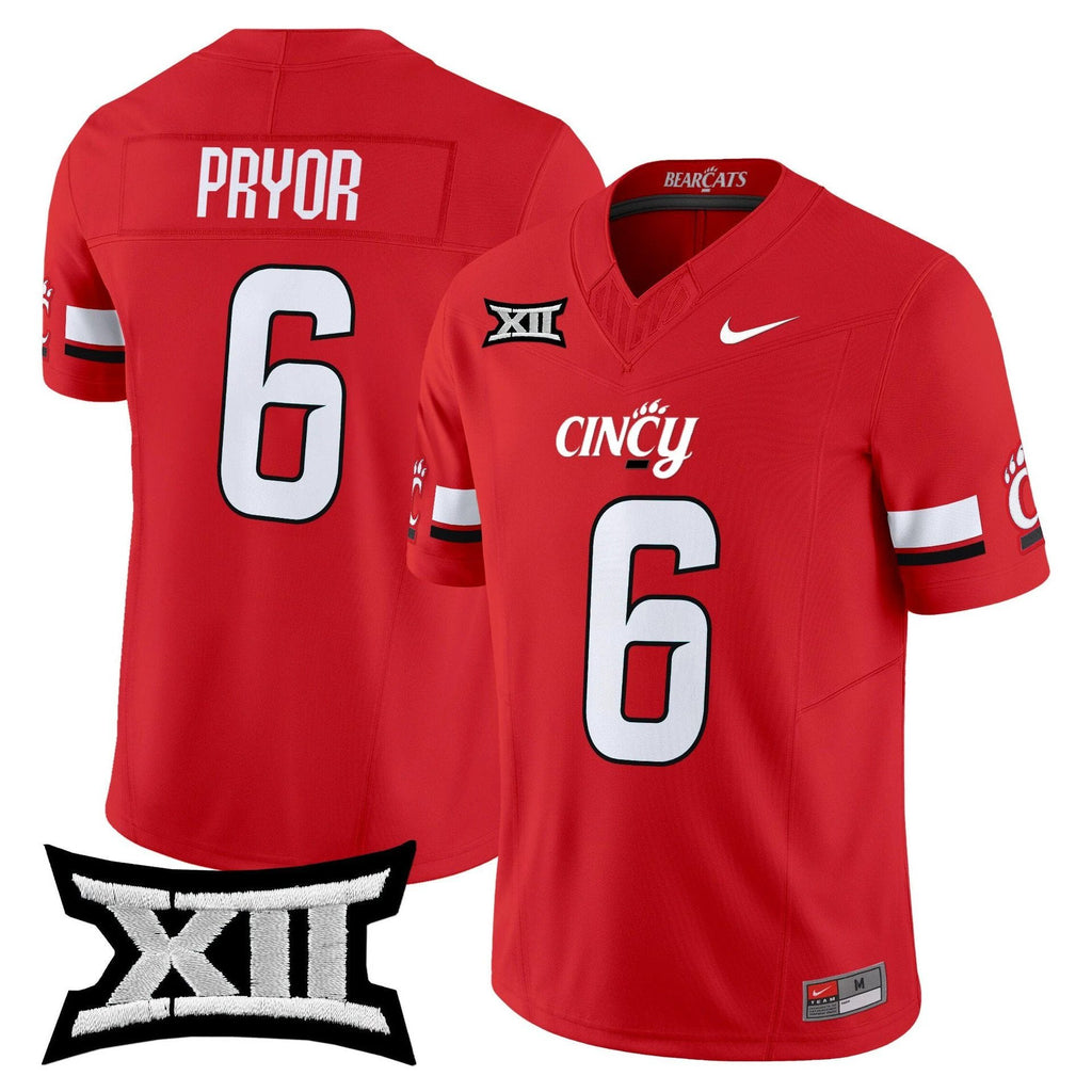 Evan Pryor Jersey #6 Cincinnati Bearcats 2025 Vapor Limited Stitched Red by My Store