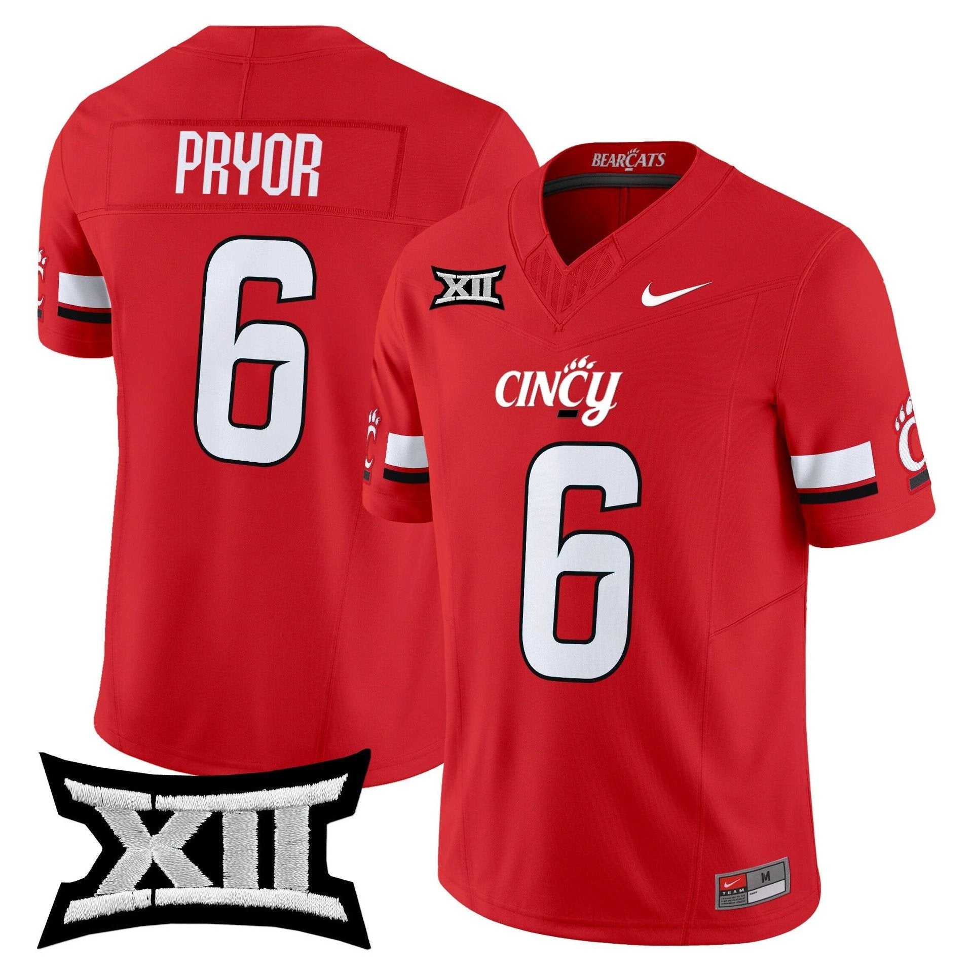 Evan Pryor Jersey #6 Cincinnati Bearcats 2025 Vapor Limited Stitched Red by My Store