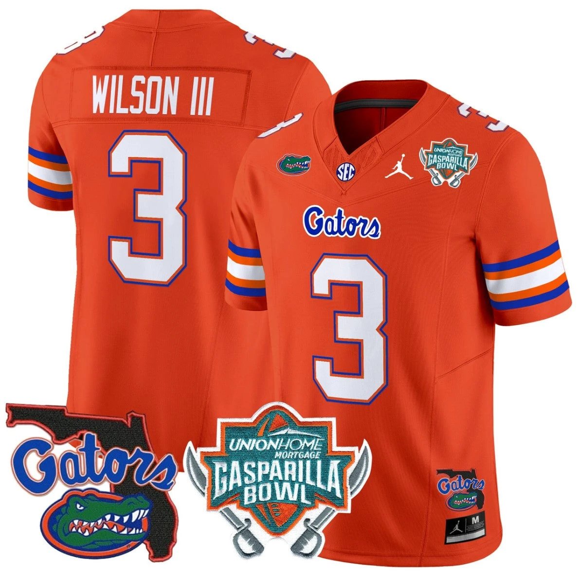 Eugene Wilson III Jersey #3 Florida Gators 2025 Gasparilla Bowl Patch Orange by My Store