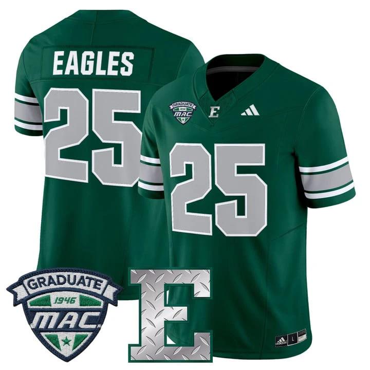 Eagles Jersey #25 Eastern Michigan Eagles 2025 Vapor Limited Stitched by My Store NCAA Football Jerseys