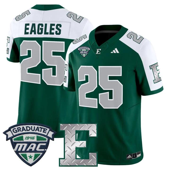 Eagles Jersey #25 Eastern Michigan Eagles 2025 Vapor Limited Stitched by My Store NCAA Football Jerseys