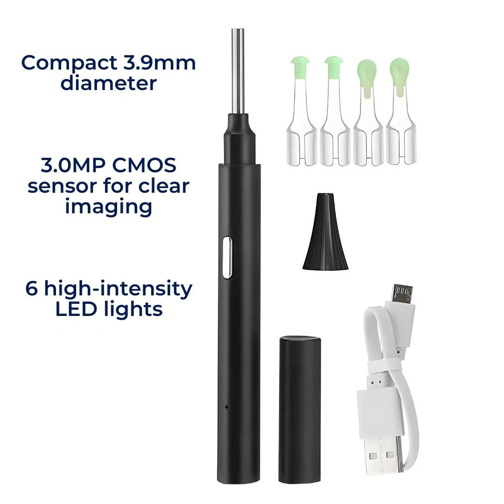EarScope Pro - Smart Visual Earwax Removal Tool | LED Camera and Soft Tips - Safe and Precise Ear Cleaning Bowlift by Bowlift