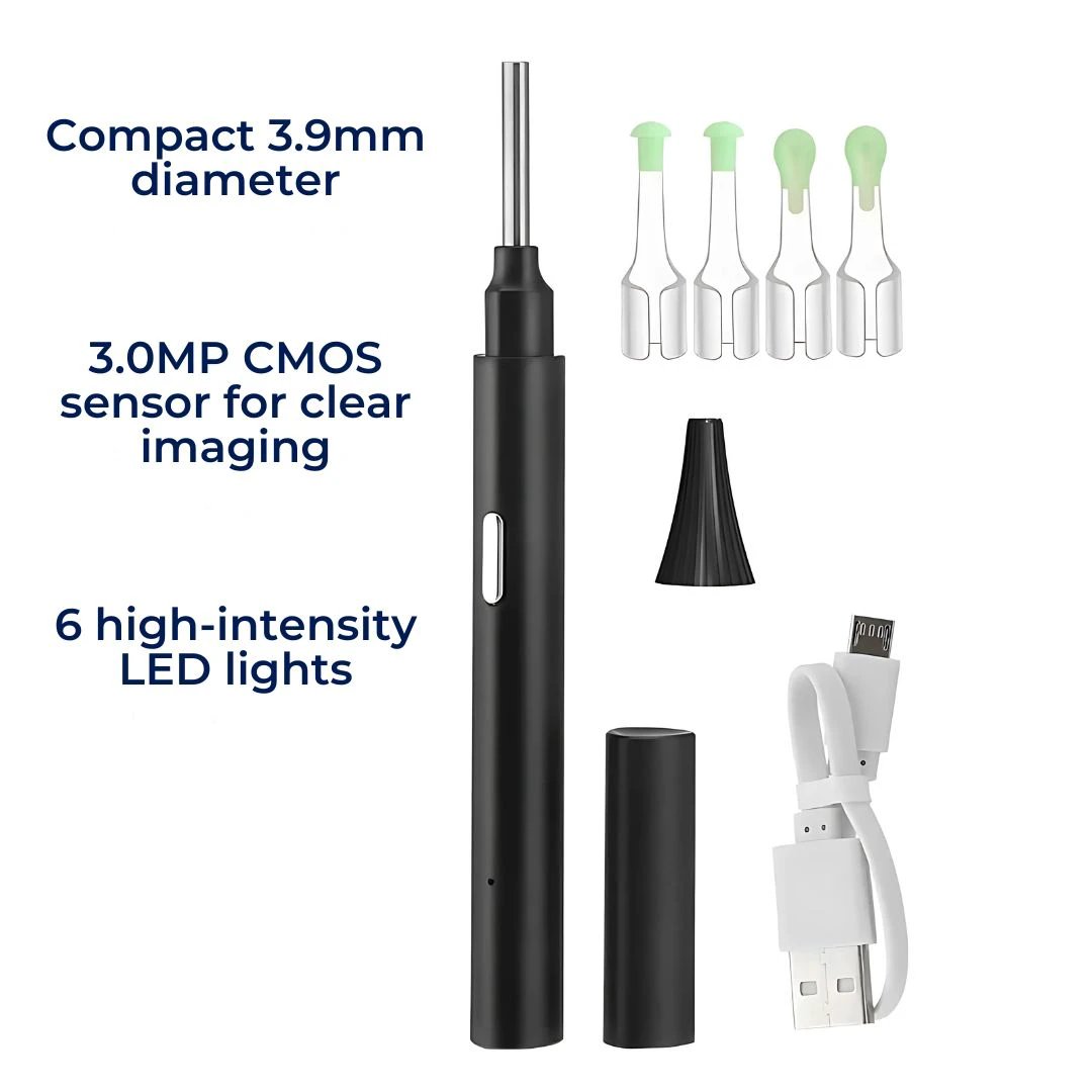 EarScope Pro - Smart Visual Earwax Removal Tool | LED Camera and Soft Tips - Safe and Precise Ear Cleaning Bowlift by Bowlift