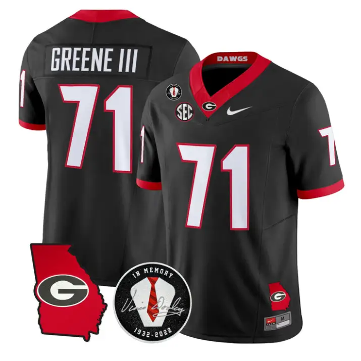 Earnest Greene III Jersey #71 Georgia Bulldogs 2026 Vince Dooley Stitched by My Store NCAA Football Jerseys