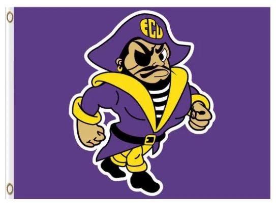 East Carolina Pirates Club Basketball USA Flag 3X5ft Banner USA Polyester with 2 Brass Grommets by flagsjustdoit