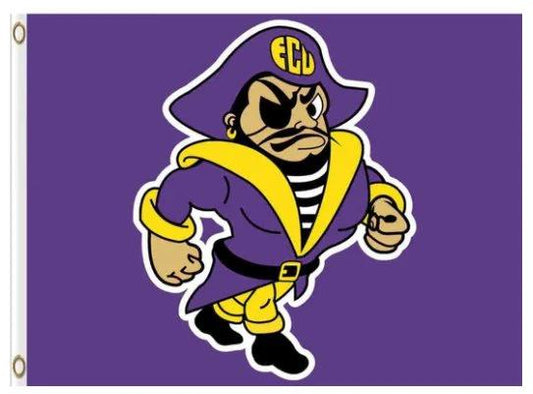 East Carolina Pirates Club Basketball USA Flag 3X5ft Banner USA Polyester with 2 Brass Grommets by flagsjustdoit