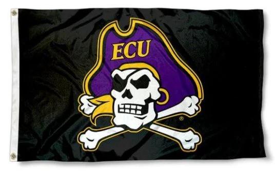 East Carolina Pirates Club Flag 3X5 Banner USA Polyester with 2 Brass Grommets by flagsjustdoit