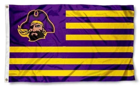 East Carolina Pirates Club Flag 3X5ft Banner USA Polyester with 2 Brass Grommets by flagsjustdoit