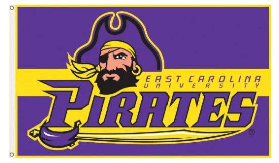 East Carolina Pirates Polyester Flag 3X5ft Banner USA Polyester with 2 Brass Grommets by flagsjustdoit