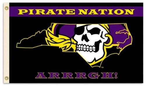 East Carolina Pirates Polyester USA Sport Flag 3X5ft Banner USA Polyester with 2 Brass Grommets by flagsjustdoit