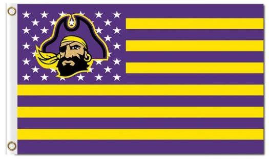 East Carolina Pirates USA Sport Flag 3X5ft Banner USA Polyester with 2 Brass Grommets by flagsjustdoit