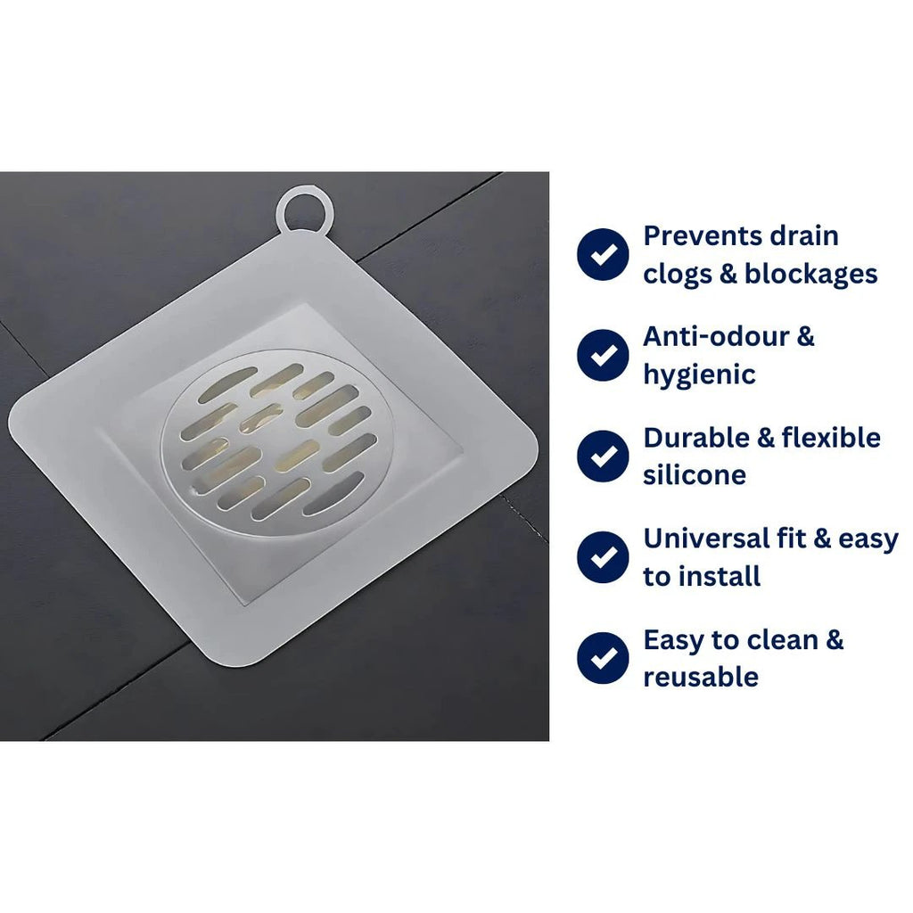 EcoFlow Shower Drain Silicone Cover | Anti Odour Mat - Catches Hair and Debris - Prevents Clogs in the Shower Bowlift by Bowlift
