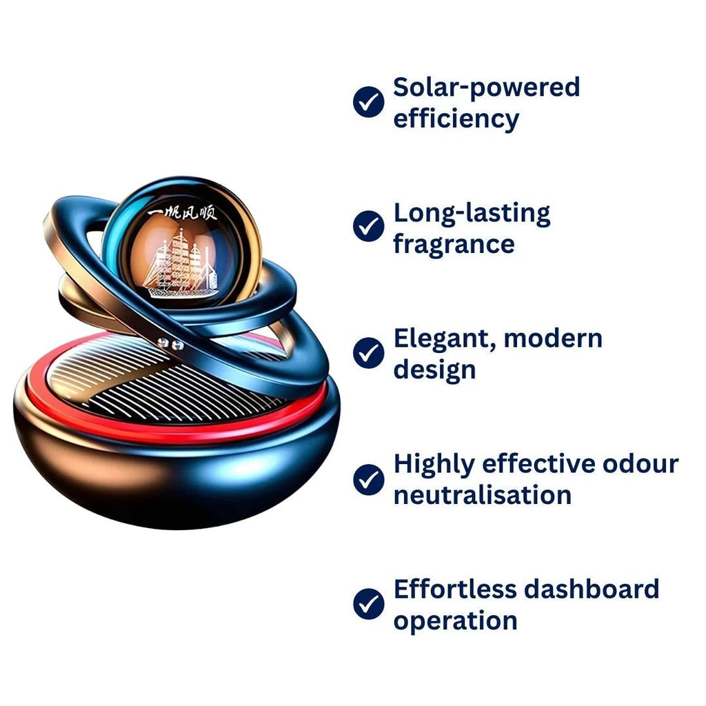 EcoFresh | Solar Car Air Freshener – Odour Elimination – Continuous Fragrance – Stylish Dashboard Design – No Batteries Needed Bowlift by Bowlift