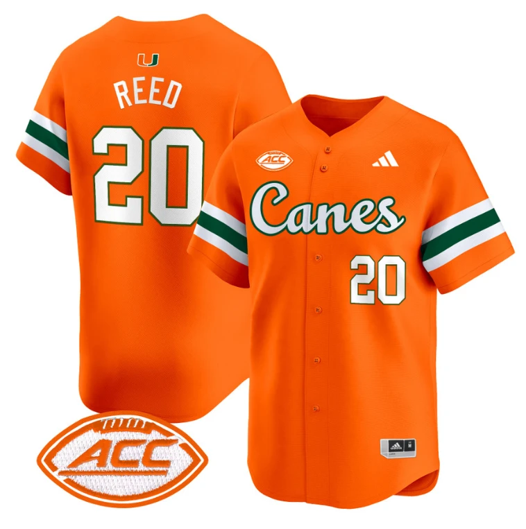 Ed Reed Jersey #20 Miami Hurricanes 2024 Baseball V2 Stitched Orange by My Store
