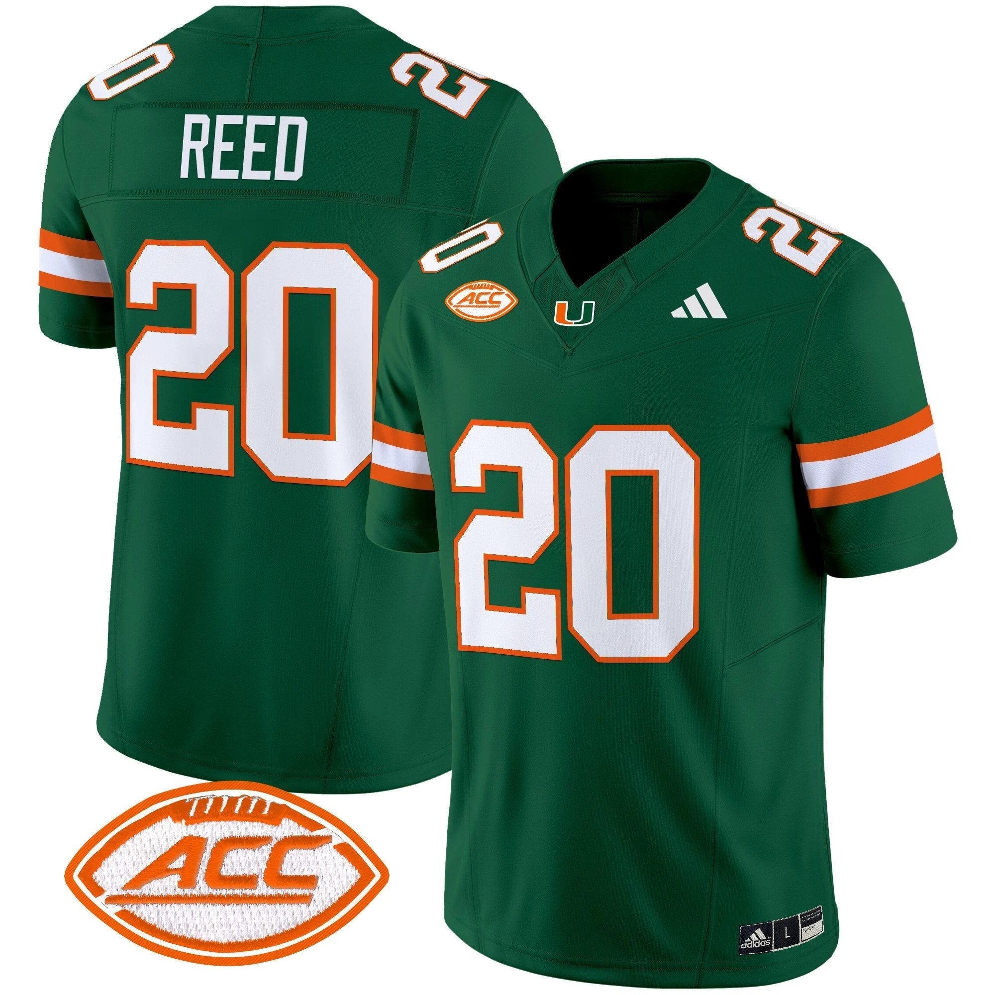 Ed Reed Jersey #20 Miami Hurricanes 2025 Vapor Limited Stitched Green by NCAA Football Jersey