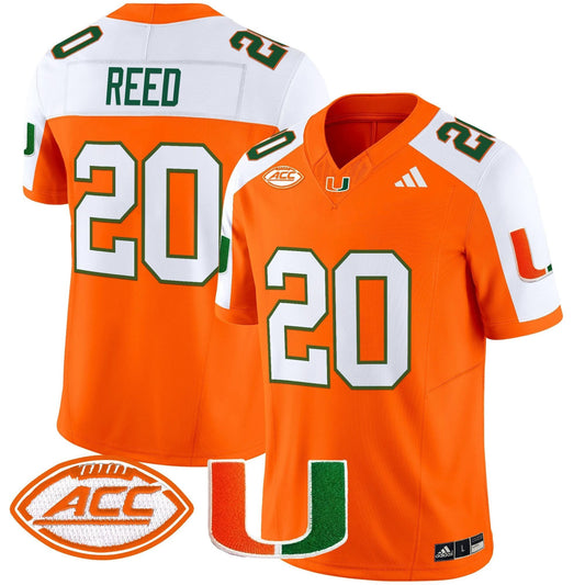 Ed Reed Jersey #20 Miami Hurricanes 2025 Vapor Limited Stitched Orange Alternate by NCAA Football Jersey