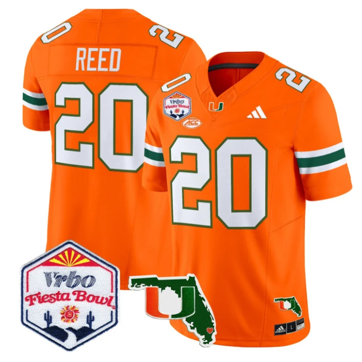 Ed Reed Jersey #20 Miami Hurricanes 2026 Fiesta Bowl Florida Stitched Orange by My Store NCAA Football Jerseys