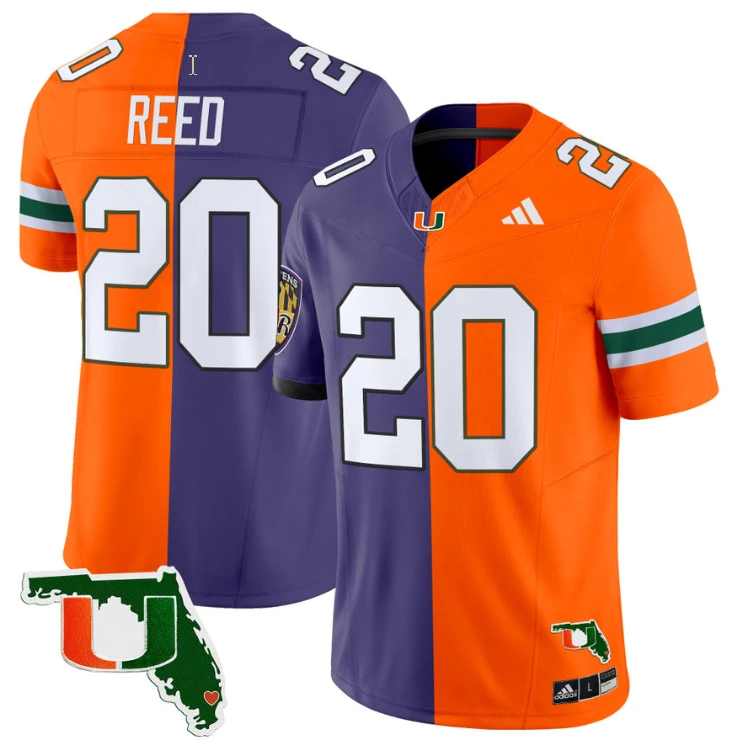 Ed Reed Jersey #20 Miami Hurricanes Split Vapor Limited Football Stitched by NCAA Football Jersey