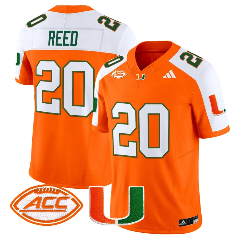 Ed Reed Jersey #20 Miami Hurricanes Vapor Football Stitched Orange Alternate by My Store