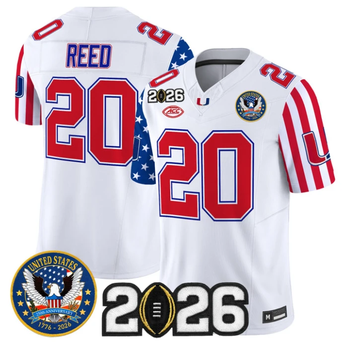 Ed Reed Jersey #20 Miami Hurricanes America 250 Edition 2026 CFP Patch Stitched by My Store NCAA Football Jerseys