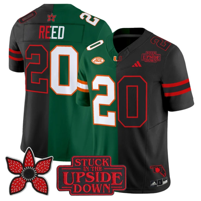 Ed Reed Jersey #20 Miami Hurricanes Upside Down Edition Stitched by My Store NCAA Football Jerseys