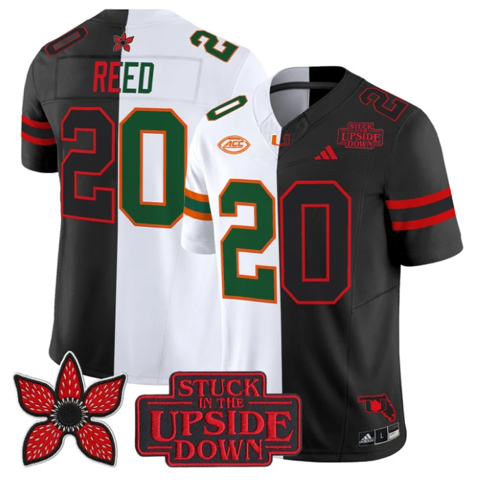 Ed Reed Jersey #20 Miami Hurricanes Upside Down Edition Stitched by My Store NCAA Football Jerseys