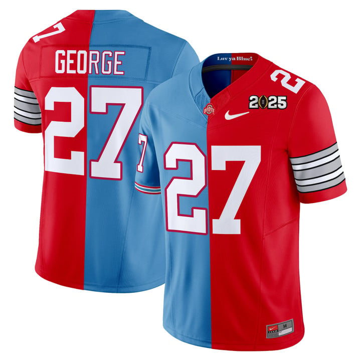 Eddie George Jersey #27 Ohio State Buckeyes 2025 Split Vapor Limited Stitched by My Store NCAA Football Jerseys