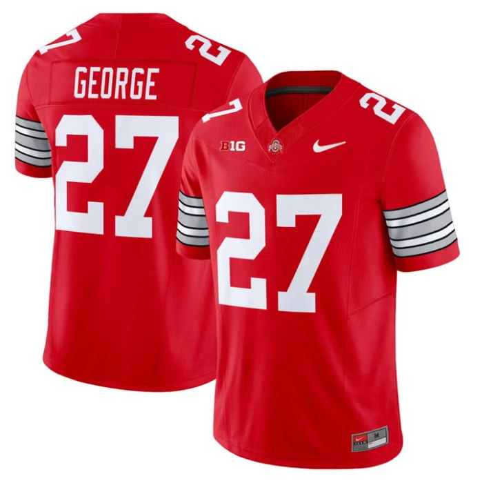 Eddie George Jersey #27 Ohio State Heritage Stripe 2025-26 Stitched Red by My Store