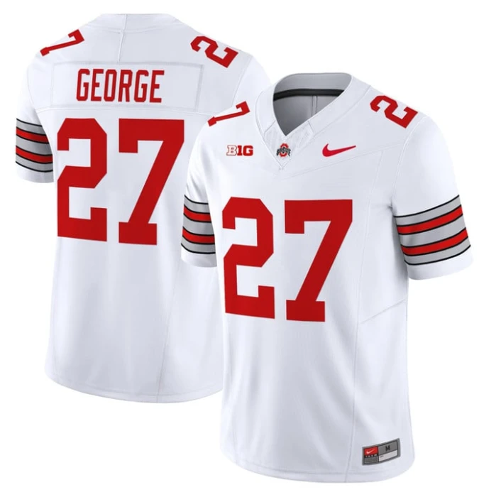 Eddie George Jersey #27 Ohio State Heritage Stripe 2025-26 Stitched White by NCAA Football Jersey