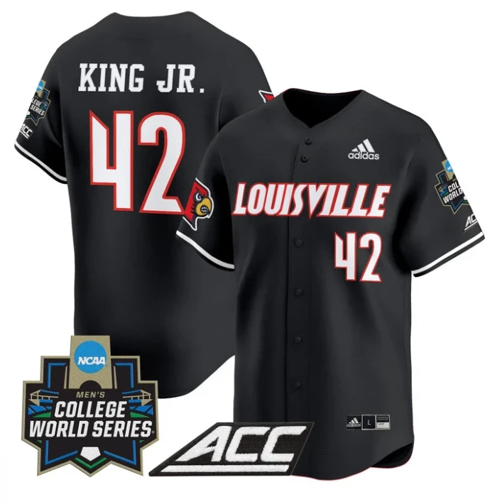 Eddie King Jr Jersey #42 Louisville Cardinals 2025 World Series Black by My Store