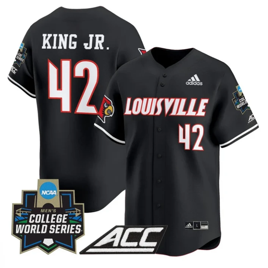 Eddie King Jr Jersey #42 Louisville Cardinals 2025 World Series Black by My Store