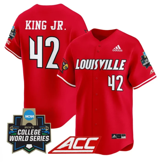 Eddie King Jr Jersey #42 Louisville Cardinals 2025 World Series Red by My Store