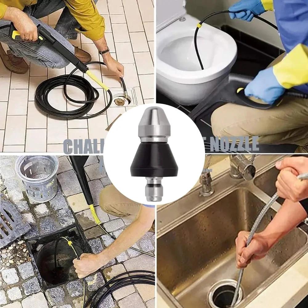 Stainless Steel Pipe Cleaning Nozzle with High Pressure Water Jets by BowLift