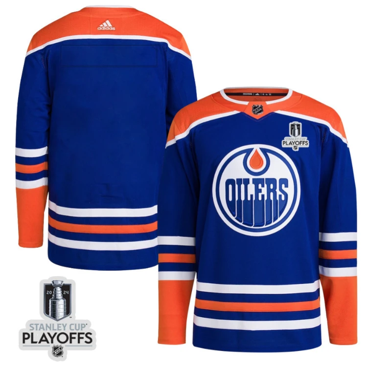 Edmonton Oilers 2024 NHL Playoffs Patch Home Jersey - Men by Hockey David