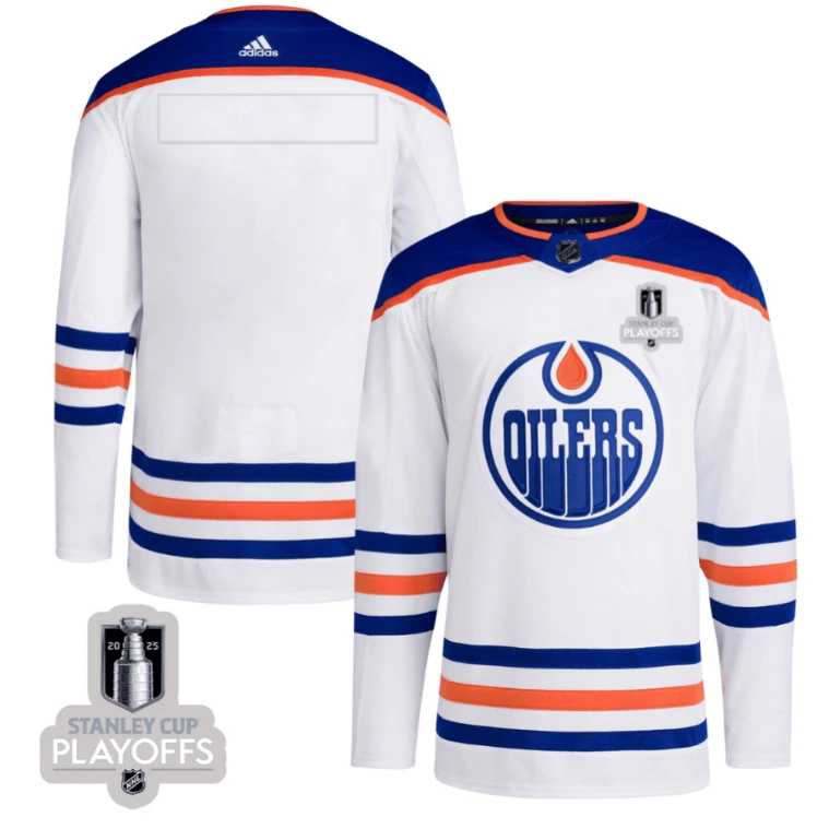 Edmonton Oilers 2025 NHL Playoffs Patch Away Men Jersey - White by Hockey David