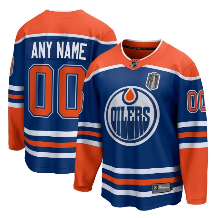 Edmonton Oilers 2025 Stanley Cup Final Home Breakaway Custom Men Jersey Royal by Hockey David