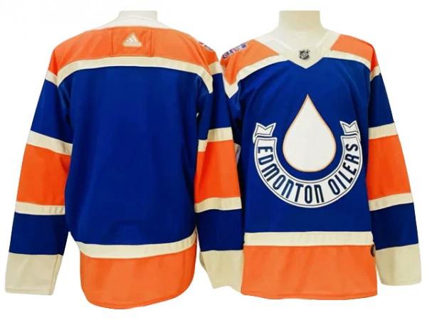 Edmonton Oilers Blank Blue 2023 Heritage Classic Jersey by Hockey David