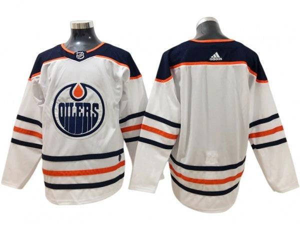 Edmonton Oilers Blank White Away Jersey by Hockey David