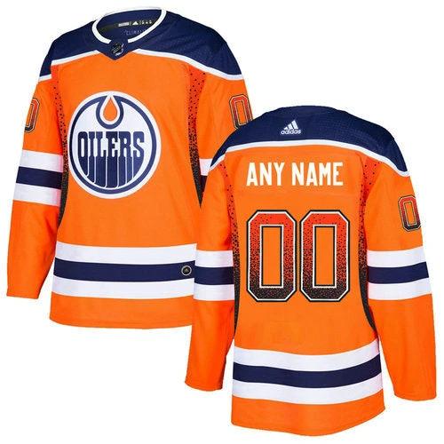 Edmonton Oilers Orange Customized Drift Fashion Jersey by Hockey David