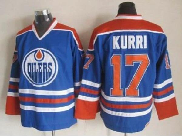 Edmonton Oilers #17 Jari Kurri Vintage CCM Jersey - Blue by Hockey David