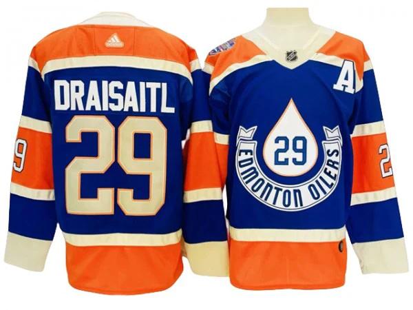Edmonton Oilers #29 Leon Draisaitl Blue 2023 Heritage Classic Jersey by Hockey David