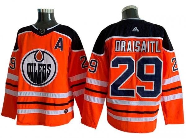 Edmonton Oilers #29 Leon Draisaitl Orange Home Jersey by Hockey David