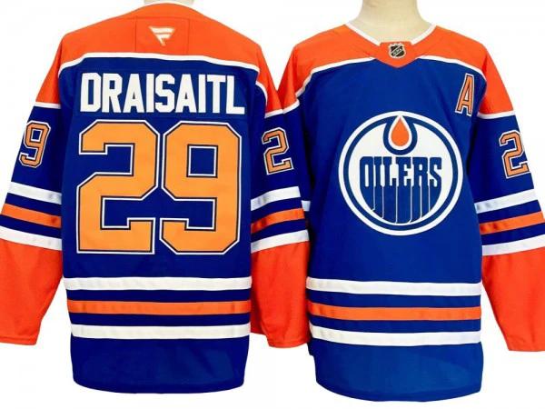 Edmonton Oilers #29 Leon Draisaitl Royal Home 2024 Jersey by Hockey David