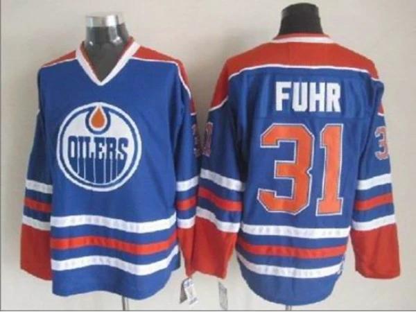 Edmonton Oilers #31 Grant Fuhr Vintage CCM Jersey - Blue by Hockey David
