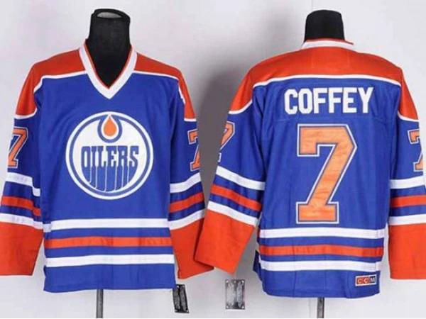 Edmonton Oilers #7 Paul Coffey Vintage CCM Jersey - Blue by Hockey David
