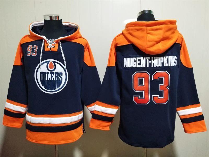 Edmonton Oilers #93 Ryan Nugent-Hopkins Pullover Hoodie by Hoodie Pullover