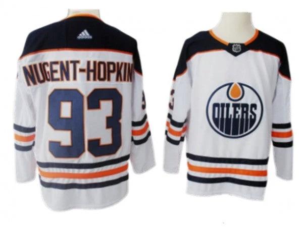 Edmonton Oilers #93 Ryan Nugent-hopkins White Away Jersey by Hockey David