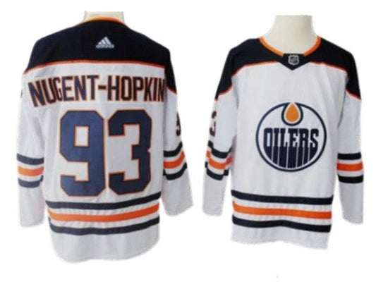 Edmonton Oilers #93 Ryan Nugent-hopkins White Away Jersey by Hockey David